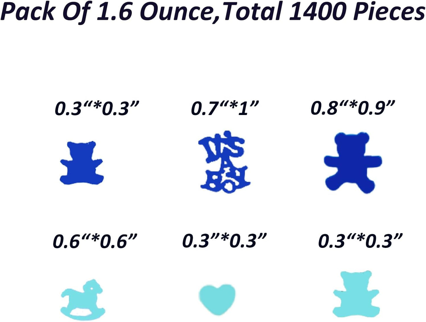 Confetti Boy Sequins Table Confetti Metallic Foil Sprinkles or DIY for Baby Shower Birthday Party Favors(It's A Boy)