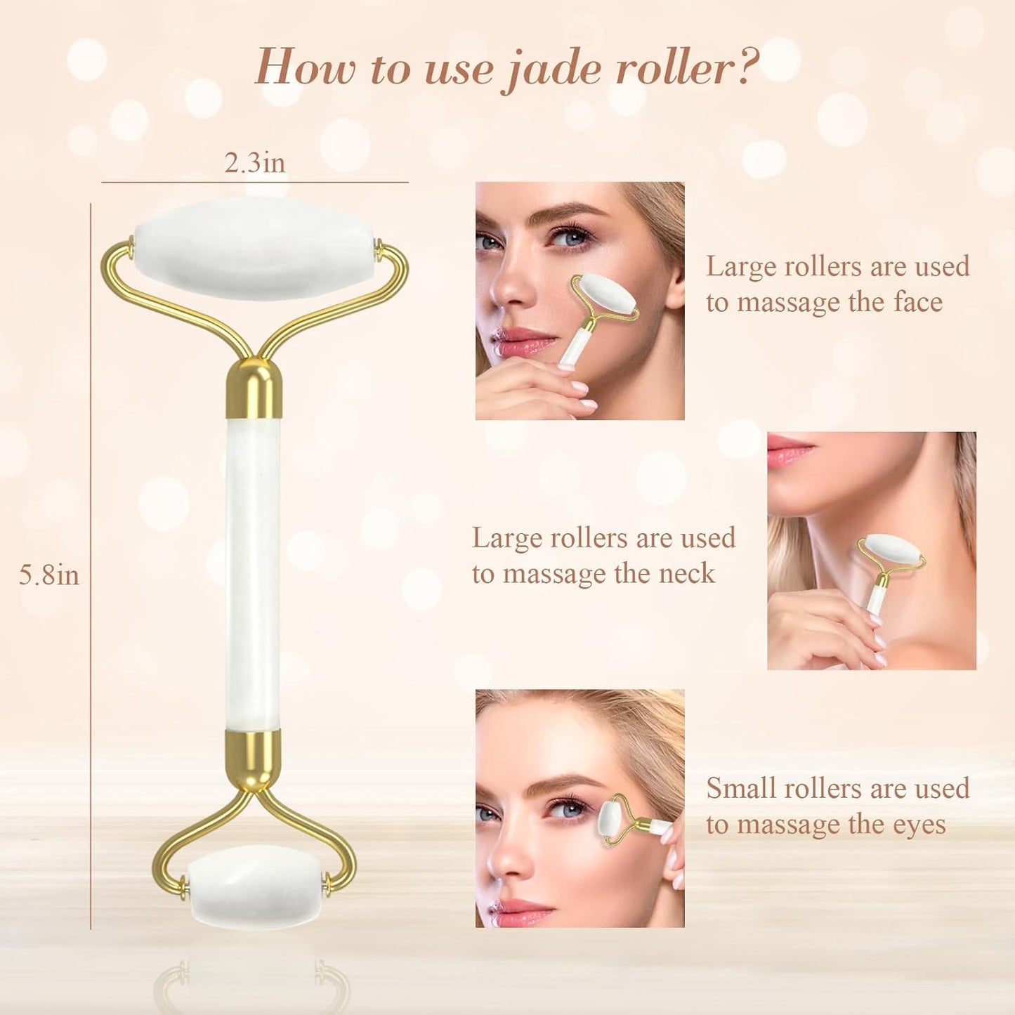 Gua Sha Facial Massage Tool & Jade Roller Set, Facial Massager for Face, Neck, Back, Arms, Legs, Eye,SPA Gifts for Women Gua Sha Facial Massager Reduce Puffiness and Improve Wrinkles