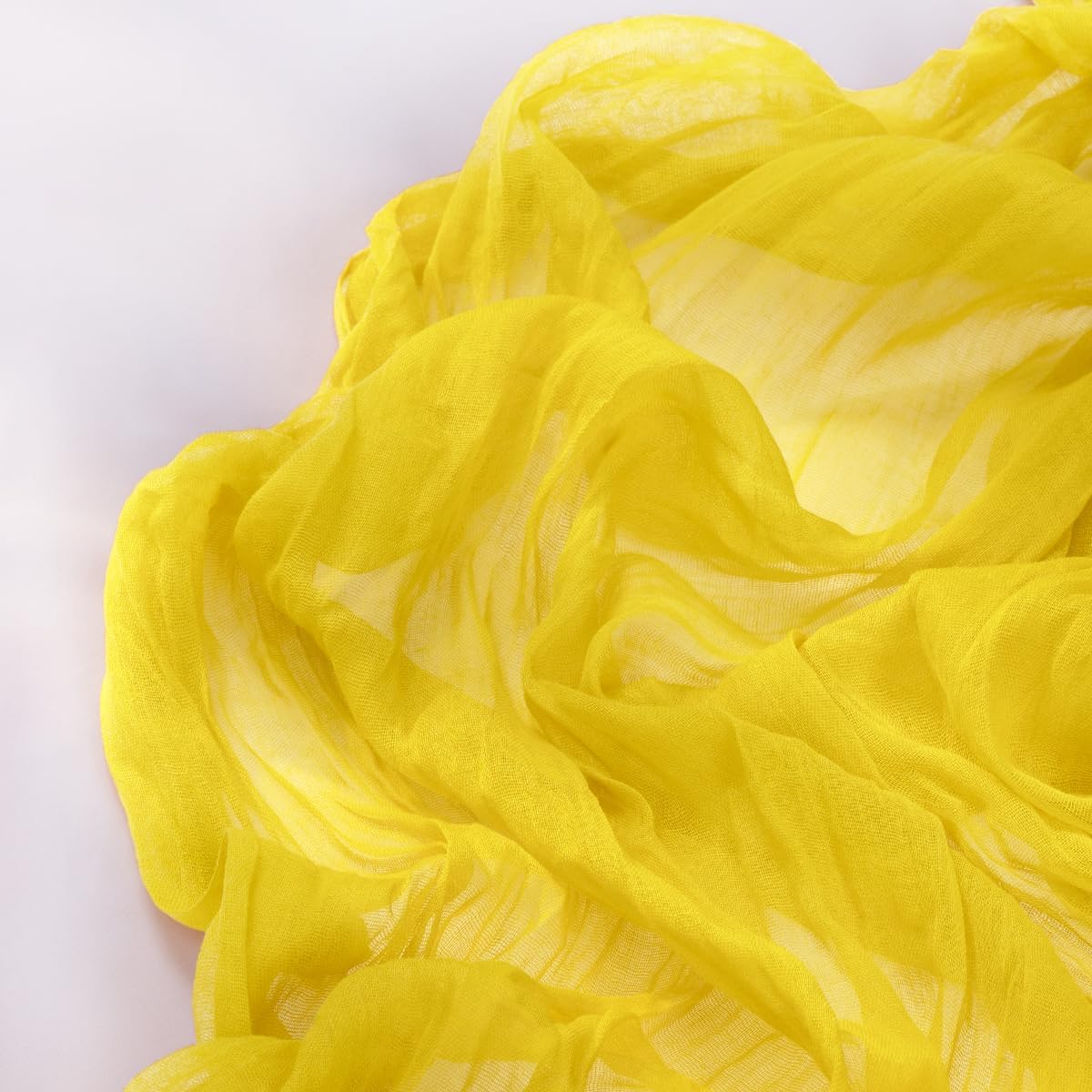 Lemon Yellow Cheesecloth Table Runner 10 Pack Fall Table Runners Boho Gauze 120 Inches Yellow Cheese Cloth Fall Table Decorations for Thanksgiving Wedding Bridal Baby Shower Parties Decor