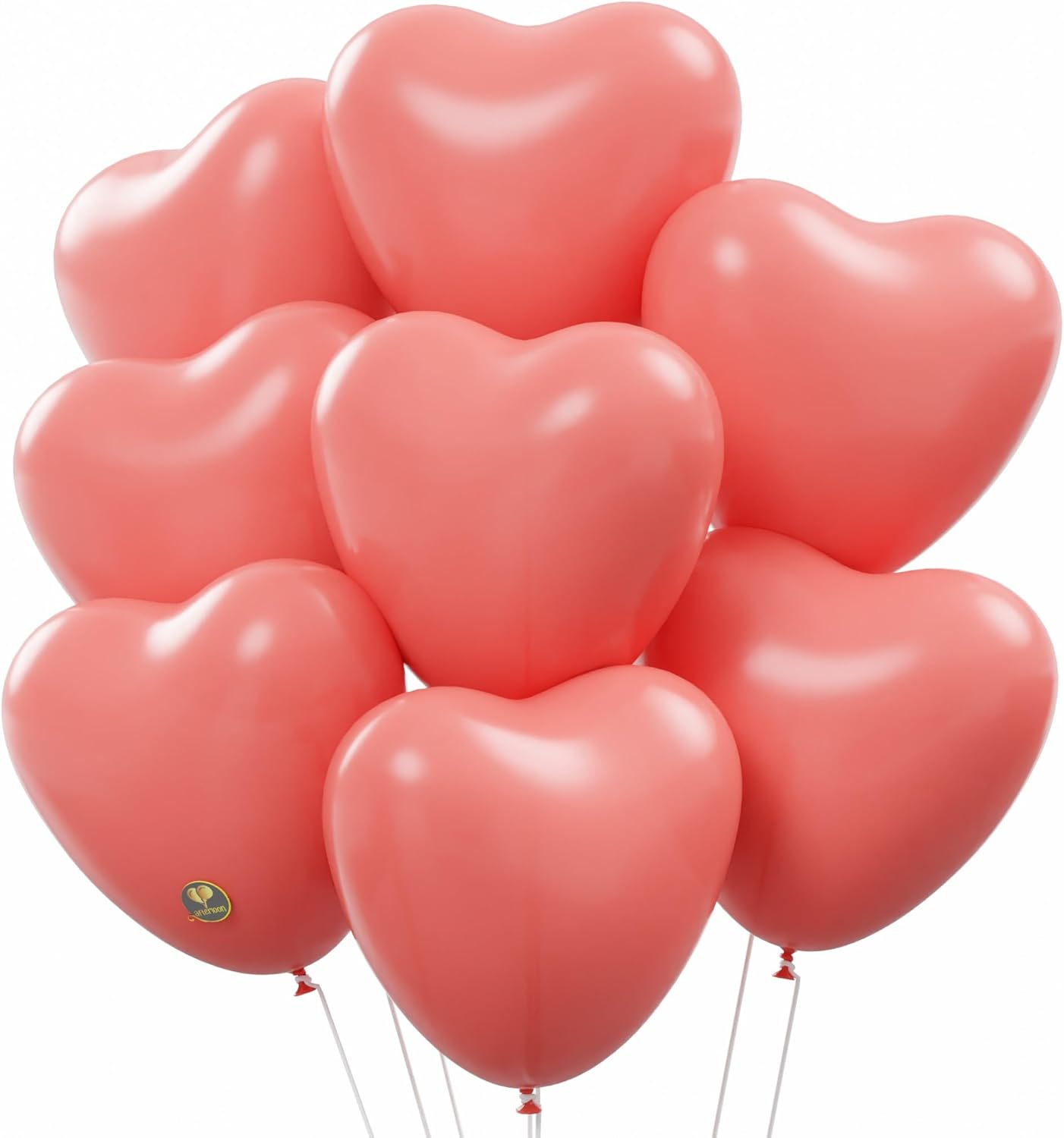 AFTERLOON® Biodegradable Balloons 24 pcs Living Coral 10 Inch Heart Shaped, Thickened Extra Strong Natural Latex Helium Float, Proposal Marriage Love Baby Shower Gender Reveal Wedding Bridal