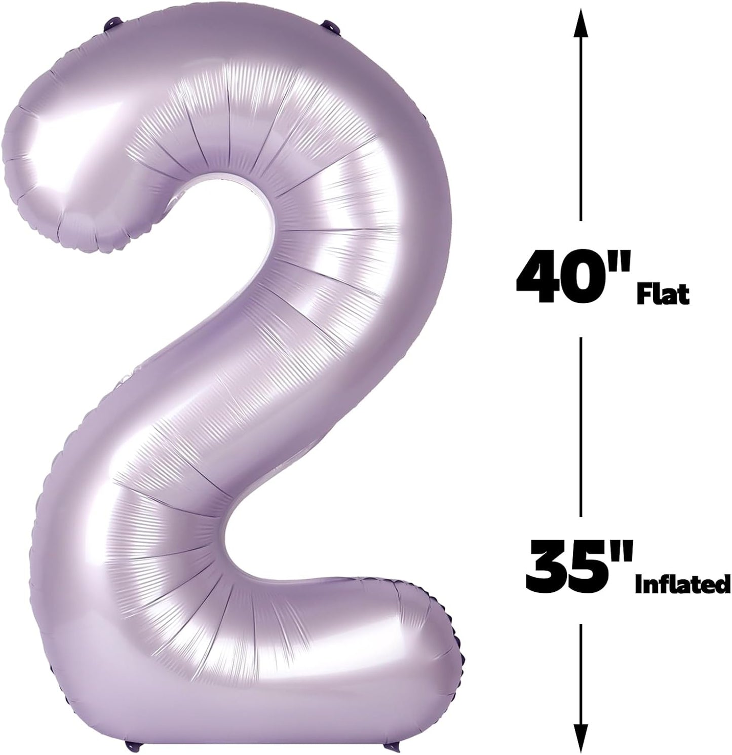Big 40 Inch Lavender 2 Number Balloon Birthday Decoration, Lilac Number 2 Helium Balloons 12 20 22 23 24 26 28 32 42 2026 Celebration, Boy Girl Baby Anniversary Party Graduations Supplies