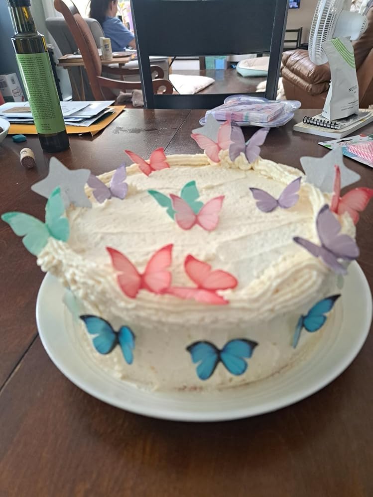 48Pcs Edible Butterflies Cake Toppers 2" Wafer Paper Butterfly for Cake Cupcake Decorations Colorful Small Pastel Cupcake Topper for Wedding Birthday Baby Shower Cake Decoratings(Mix Color)