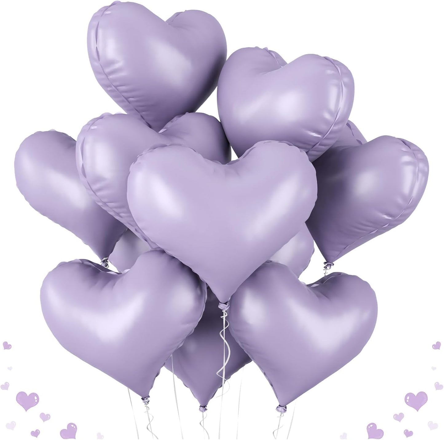 20 Inch Purple Heart Balloons, 10 Pcs Heart Balloons, Purple Valentines Day Helium Balloon for Valentine Bridal Shower Anniversary Wedding Birthday Party Decorations