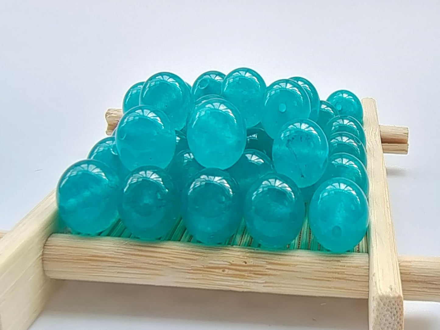Stone Beads 8mm 100pcs Lake Blue Chalcedony Beads Round Loose Gemstones Beads for Bracelet Necklace Jewelry Making (8mm, 60817 Lake Blue Chalcedony)