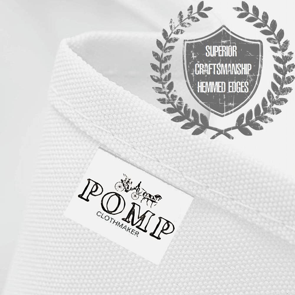 Pomp White 120" Inch Round Premium Polyester Tablecloth (2Pack) | Wrinkle + Stain Resistant Easy Care Fabric | Fits Round or Circle Table