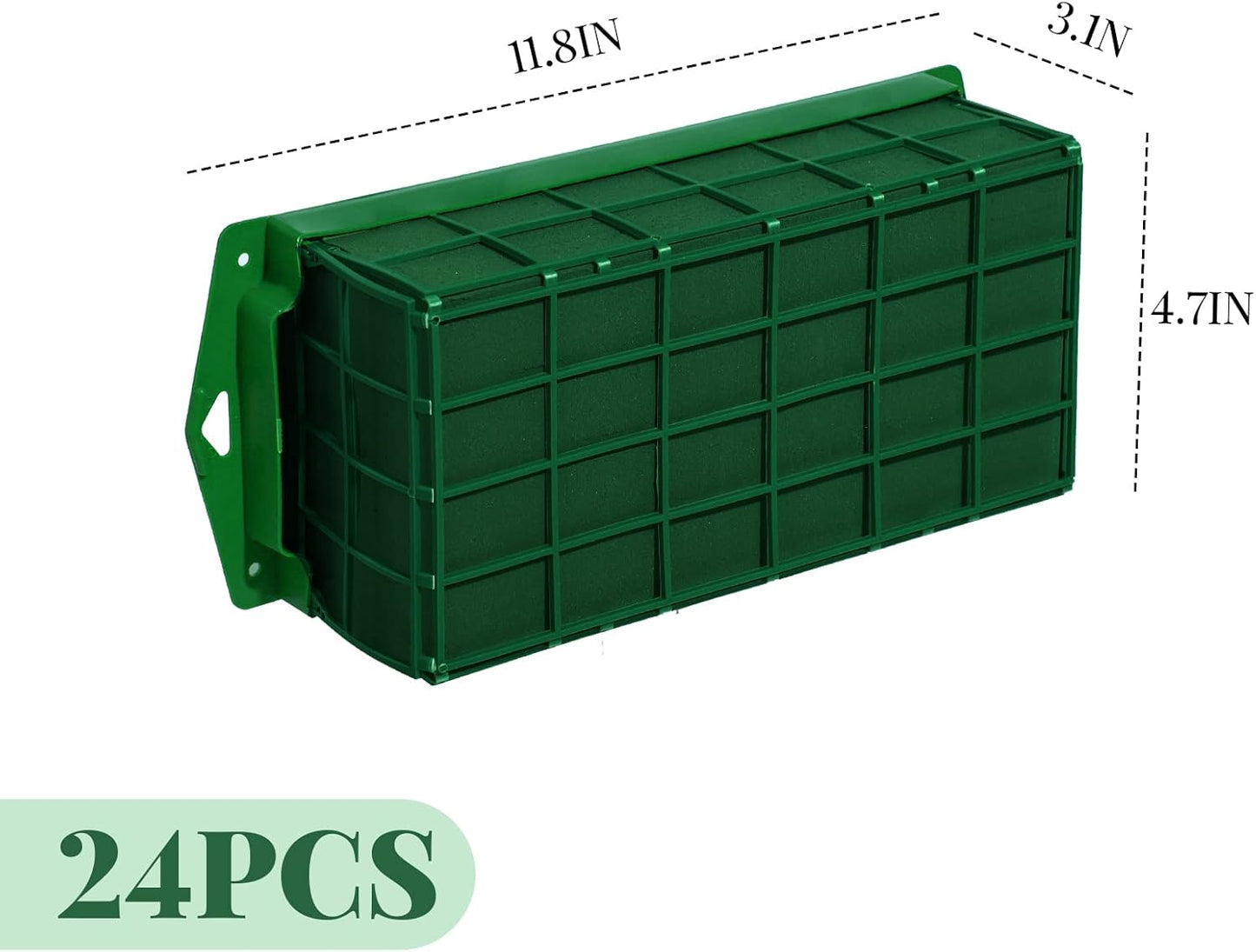 Boao 16 Pieces Floral Foam Cage Holder with Floral Foam for Fresh Flowers Cage Bowl for Table Centerpiece Flower Arrangement, Rectangle, 11.8 x 4.7 x 3.1 Inch