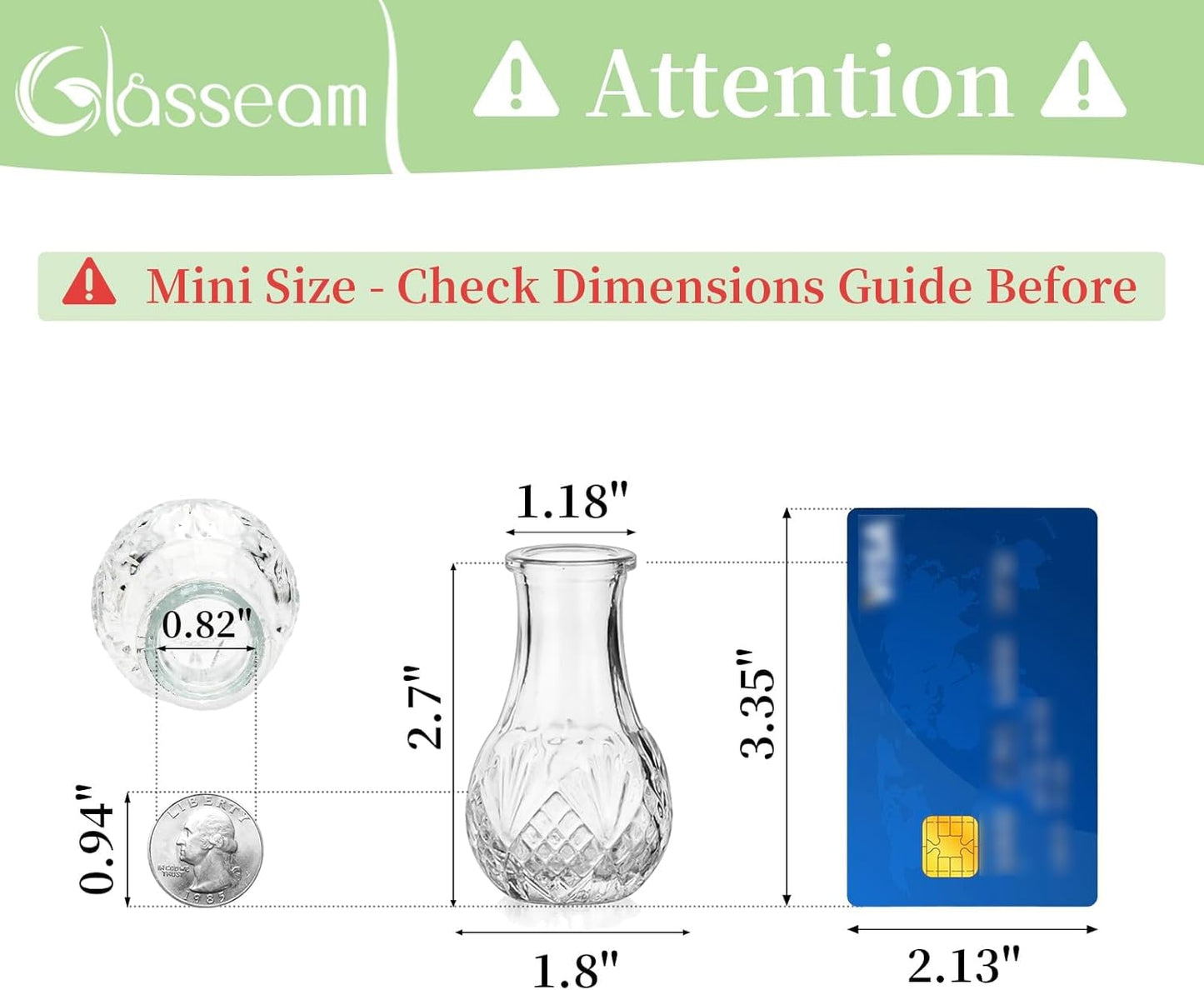 Glasseam Small Bud Vases for Centerpieces: 40PCS Mini Clear Glass Vase Set for Flowers Decor Wedding Party Baby Shower Dining Table Decorations Centerpiece