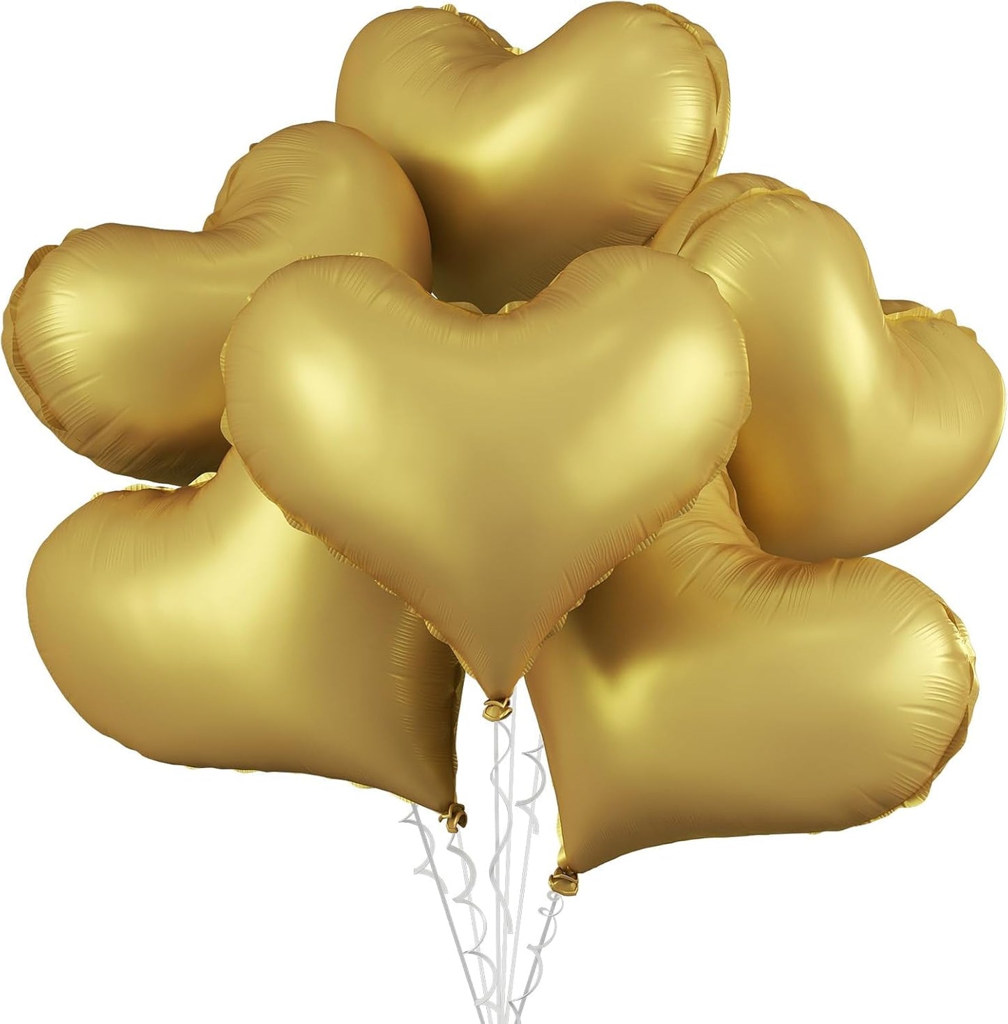 Gold Heart Balloons,24Inch Large Metallic Heart Foil Balloons for Valentine's Day Birthday Wedding Baby Shower Anniversary Party Decorations