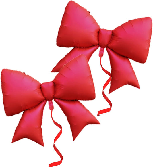 36 Inches Bow Foil Balloon Huge Bowtie Red Balloon for Baby Shower, Wedding, Kids Theme Party Decoration (Red 3)