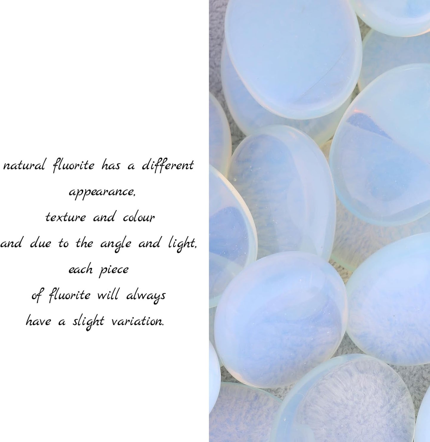 1.8” Opalite Chakra Crystals, Thumb Worry Stones for Anxiety, Adult Sensory Items for Woman or Man, Anxiety Relief Items Fidget for Sensory Stones