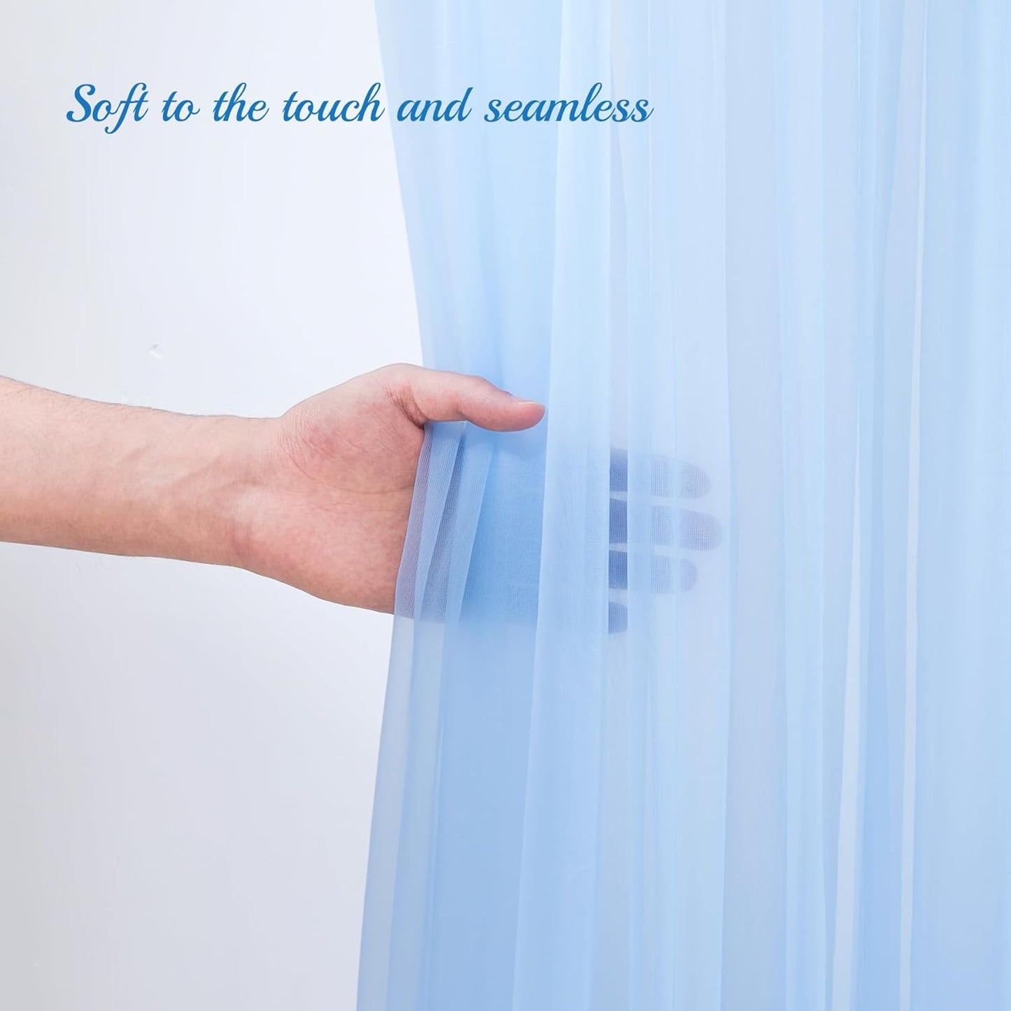 PARTISKY 20ft X 10ft Baby Blue Tulle Backdrop Curtain for Parites, Sheer Backdrop Curtains Fabric Drapes for Wedding Ceremony Arch Party Stage Decorations