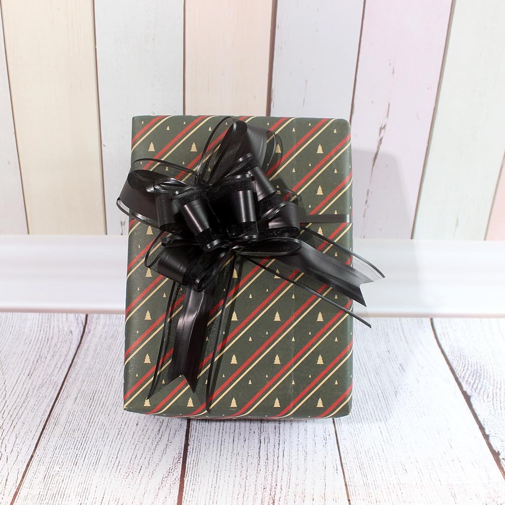 WEWILUCK Large Black Gift Bows - 15PCS Perfect bows for Gift Wrapping, Pull Bows for Man Present Decoration Birthdays Holiday and More(6 inches)