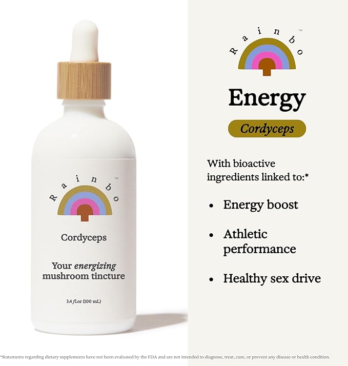 Cordyceps Mushroom Tincture - Dual Extract Mushroom Supplement - Immune Support, Energy, Liquid Cordyceps Supplement, Vegan, Non GMO, 3.4 fl oz