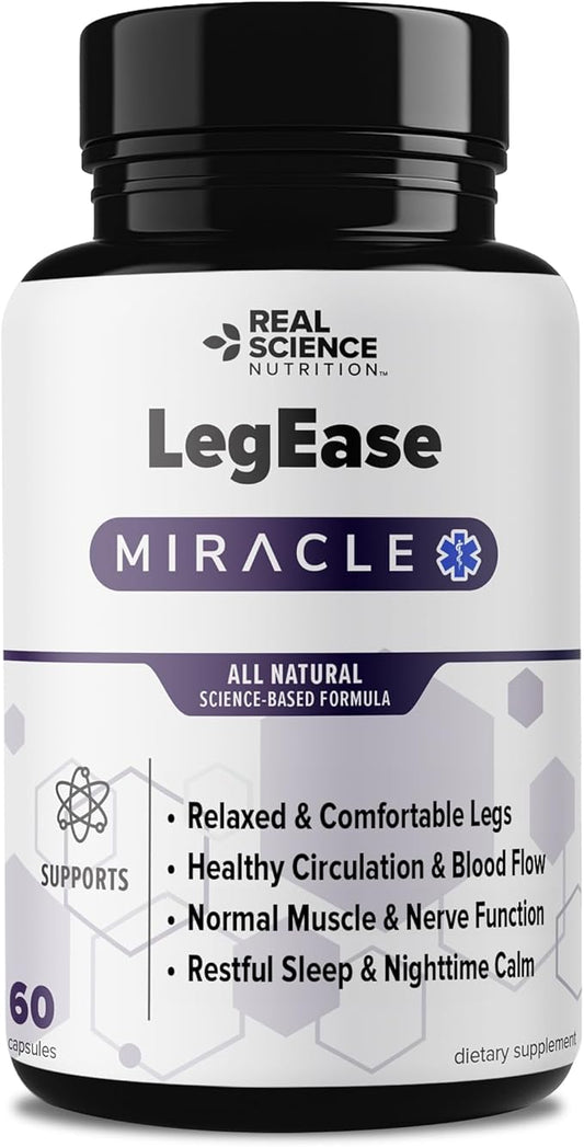 LegEase Restless Legs Syndrome Relief Capsules – Nitric Oxide Supplement for Restless Legs Relief – Natural Formulation – 60 Capsules