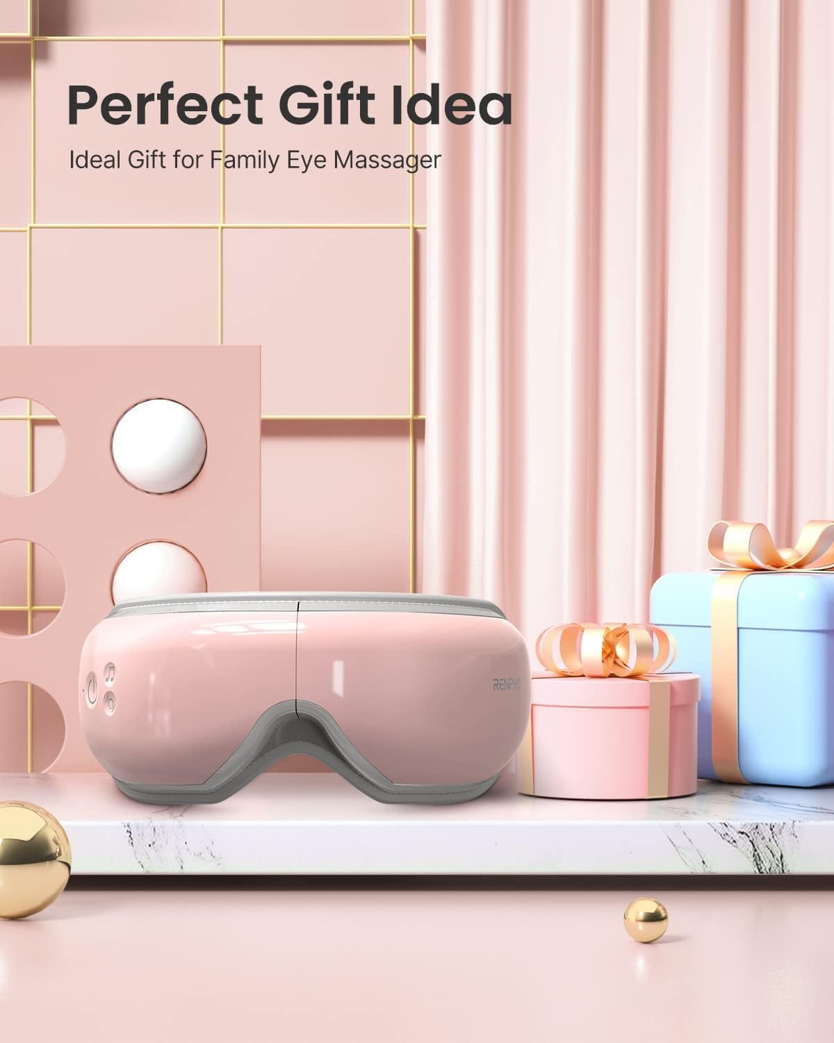 RENPHO Eyeris 1 Eye Massager with Heat, Birthday Gifts Eye Mask for Mom Dad Women Men Her Him, Smart Sleep Mask for Relax, Reduce Strain