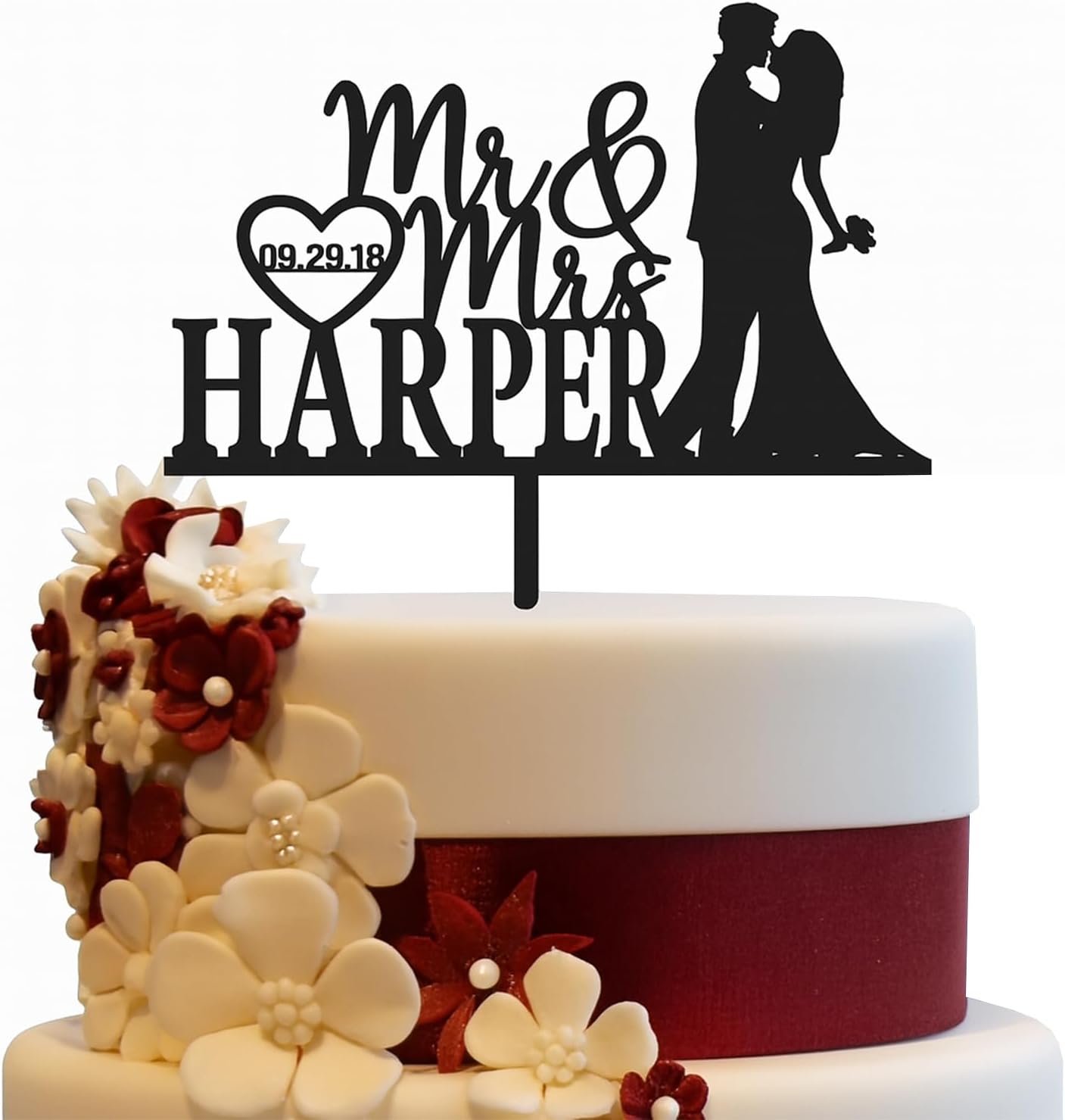 Wedding Cake Toppers- Custom Cake Toppers with Timeless Design- Mr & Mrs Cake Topper to Celebrate Love at Weddings, Anniversaries, & Special Occasions- Make Every Moment Unforgettable with Cake Topper