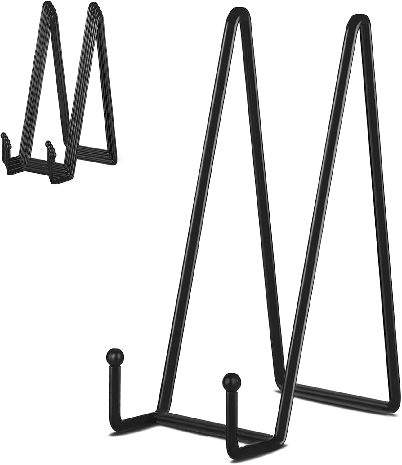 IBosins 5 Pack 10 Inch Plate Holder Display Stands, Large Metal Black Frame Stand for Picture, Book, Photo Easel, Creation, Collectibles