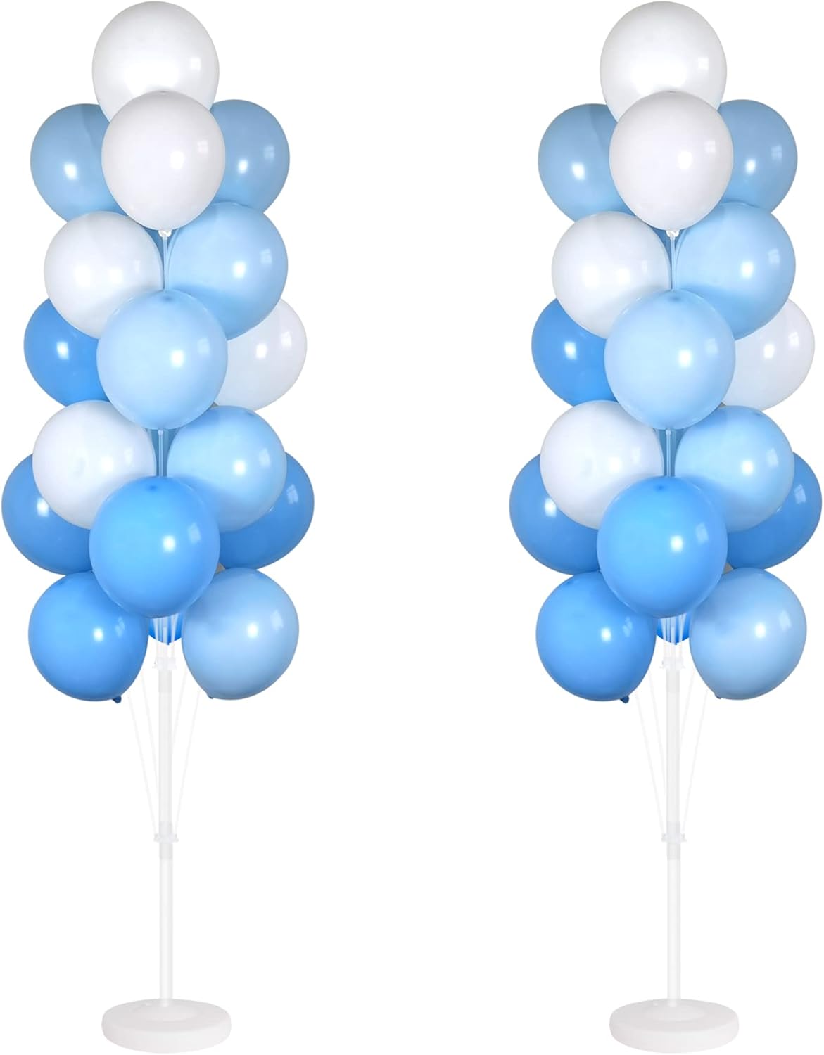 Balloon Column Kit Set of 2 With Balloons Included - with Base, and Pole,Balloon Tower Backdrop Decoration for Wedding, Baby Shower, Birthday Party, or Bachelorette Parties (Blue)