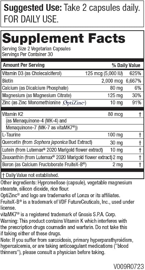 Purity Products Dr. Cannell's Advanced Vitamin D Women's Formula Fortified with Lutein and Biotin for Healthy Skin and Hair - 60 Vegetarian Capsules