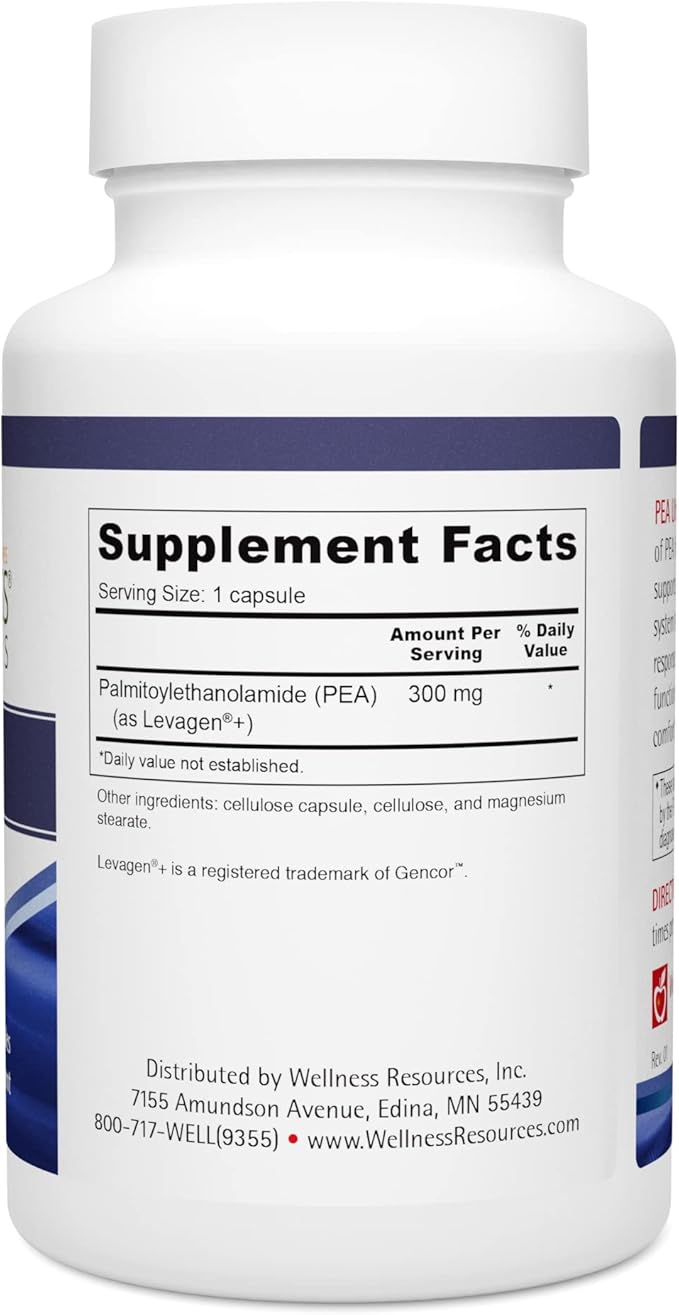 Wellness Resources Pea Ultra with Levagen+ High Absorption Pea Supplement for Minor Pain, Joint Health, Sleep Support, Brain Health & Stress Support - Palmitoylethanolamide 300mg, 60 Capsules