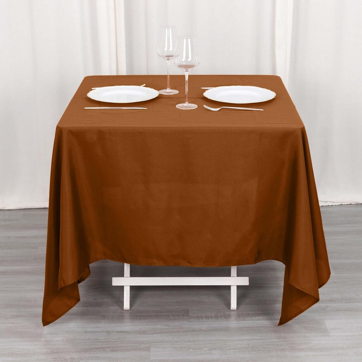 Efavormart 70" Square Linens Cinnamon Brown Wholesale Linens Polyester Square Linen Tablecloth for Wedding Banquet Party Restaurant