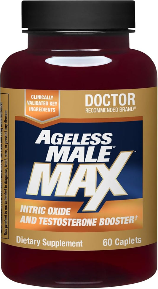 Ageless Male Max Total Testosterone Booster Supplement for Men, 60 Caplets