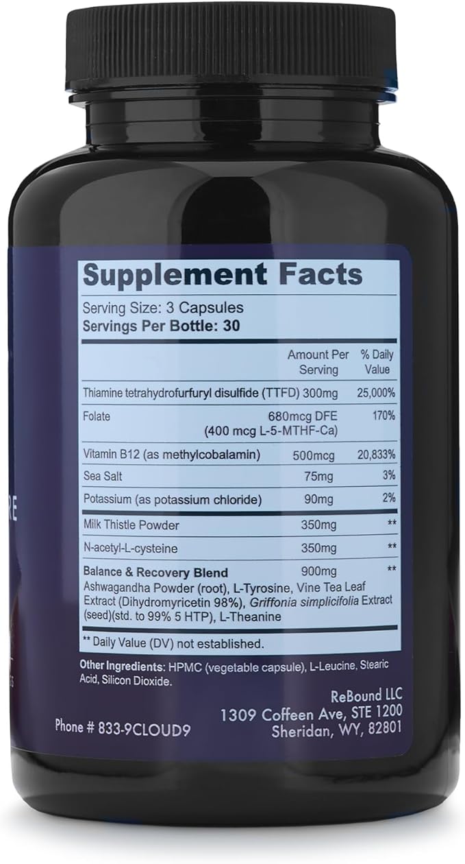 Cloud9 Daily Restore – Liver Detox & Recovery Supplement with Milk Thistle, NAC & B-Vitamins – Energy, Focus & Nutrient Support After Drinking – 90 Capsules – Made in USA