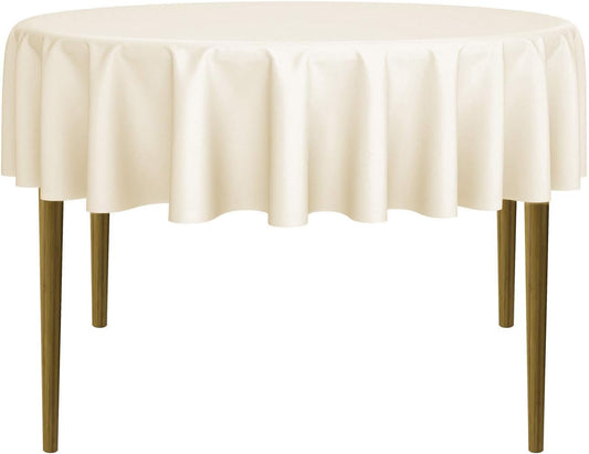 Lann's Linens - 10 Premium 70" Round Tablecloths for Wedding/Banquet/Restaurant - Polyester Fabric Table Cloths - Ivory
