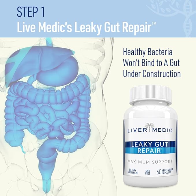 Leaky Gut Repair - Natural Gut Health Supplement, Promotes Digestive Ease, Gut Wellness, and Daily Balance, 60 Capsules