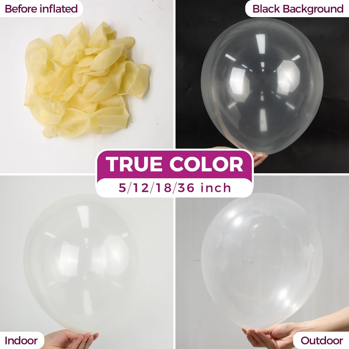 Bezente Clear Balloons Latex Party Balloons - 100 Pack 12 inch Round Helium Transparent Balloons for Wedding Bridal Shower Birthday Bubble Party Decoration