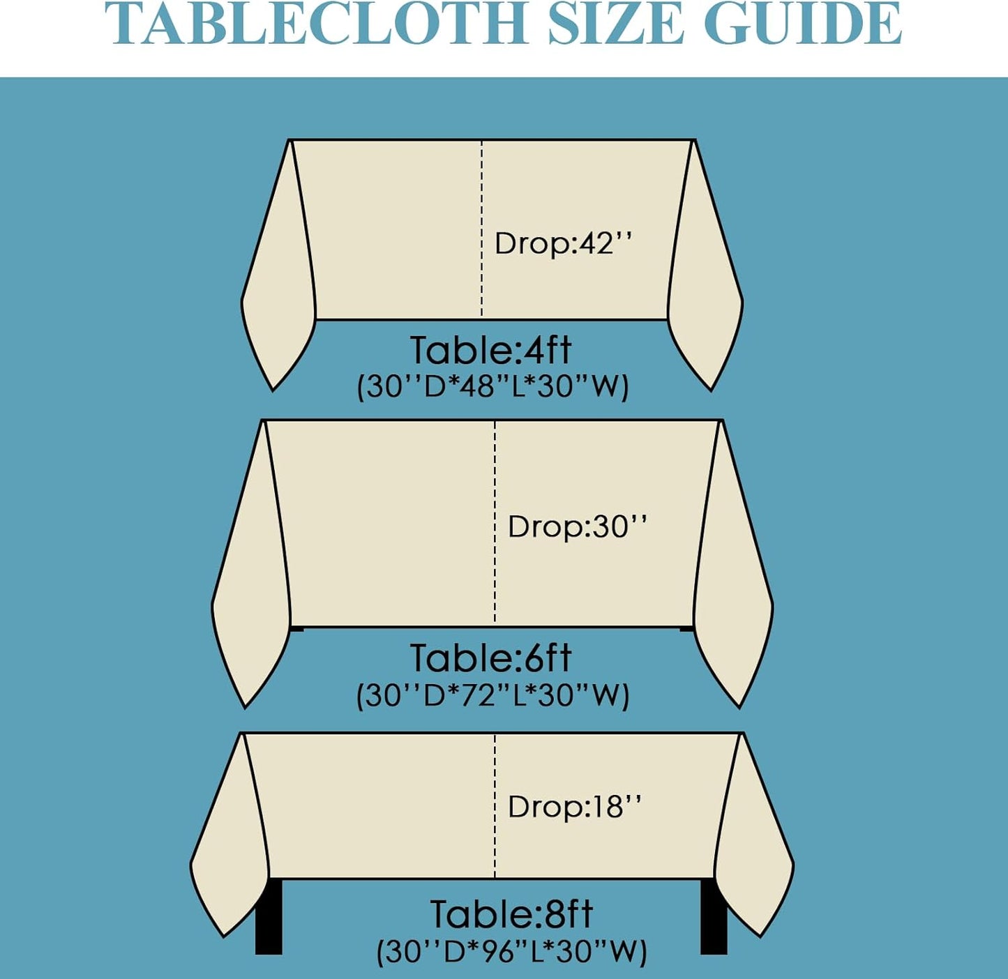 VidaFete Tablecloth 2 Pack 90 * 132inch Rectangle Table Cloth Polyester, Stain Wrinkle Resistant Polyester Dining Table Cover for Kitchen Dinning Party Wedding Rectangular Buffet Decoration(Ivory)