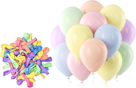 Bezente Pastel Balloons Latex Party Balloons - 150 Pack 5 inch Spring Macaron Helium Balloons for Birthday Bridal Shower Wedding Rainbow Party Decorations