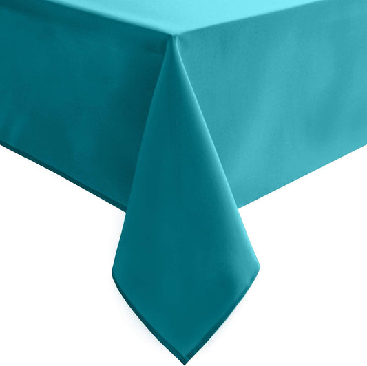Hiasan Turquoise Tablecloth for Rectangle Tables - Waterproof and Spillproof Washable Fabric Table Cloth for Dining Room Kitchen Party, 60 x 102 Inch