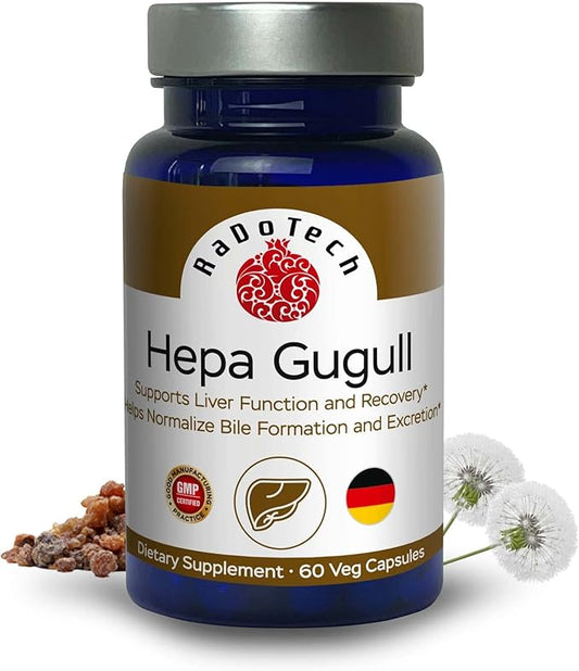 Hepa Gugull Liver Supplement for Much-Needed Liver Detox, Natural Liver Support Essential with Guggul Resin, Milk Thistle Powder and More, Promotes Overall Well-Being (60 Count (Pack of 1))