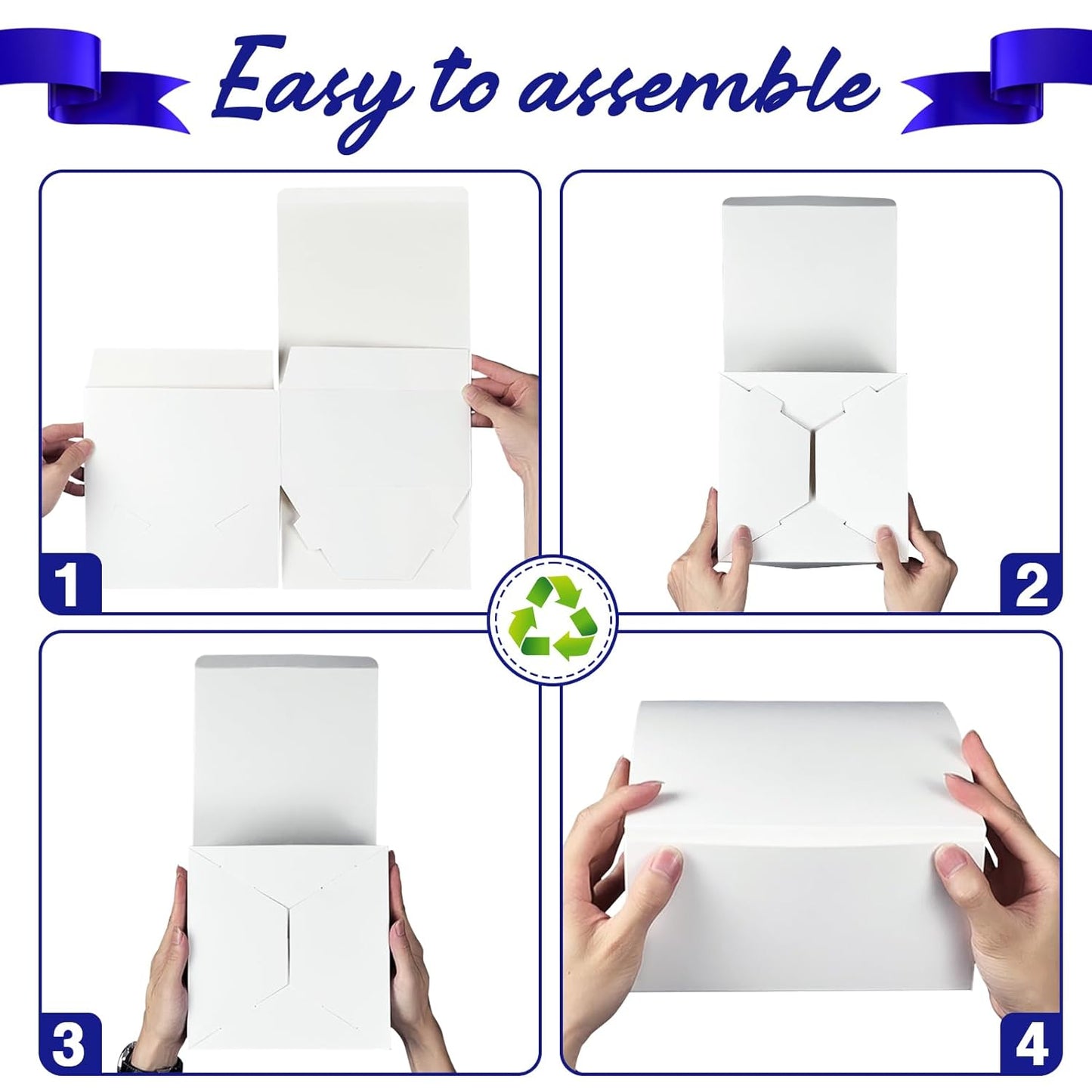 MESHA White Gift Boxes with Lids 8x8x4'' 100PC, Gift Boxes Bulk for Small Business, Bridesmaid Proposal Boxes with Lids for Engagement Wedding Favors