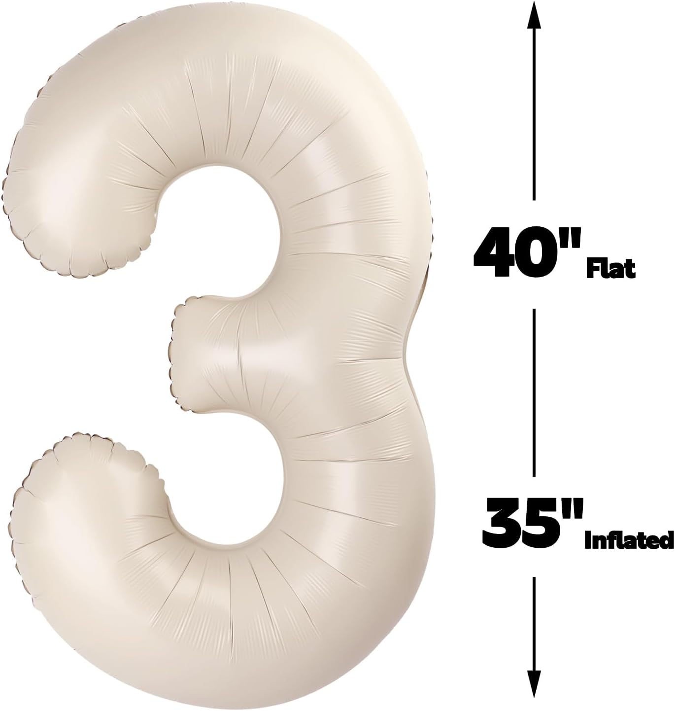 Cream White 40 Inch 30 Number Balloons, Balloon Decorations for 30 Birthday, Foil Giant 30 Birthday Graduations Anniversary Party
