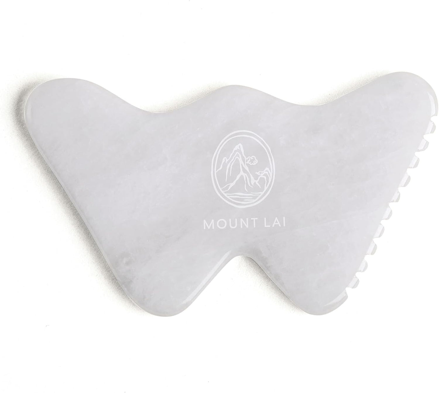 Mount Lai Vitality Qi White Jade Gua Sha Facial Tool – The Imperial Stone of Purity – Patented 5-Sided Professional Sculpting Tool for Lymphatic Drainage, Precision Contouring & Imperial Radiance