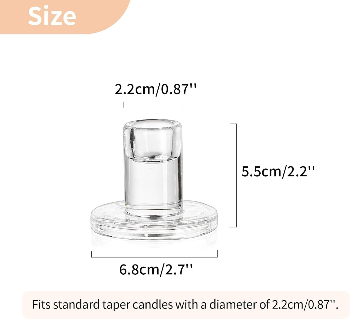 NUPTIO Candle Stick Candle Holder: Set of 20 Short Taper Candlestick Holders Bulk Small Modern Glass Tapered Candleholders for Wedding Christmas Holiday Centerpiece