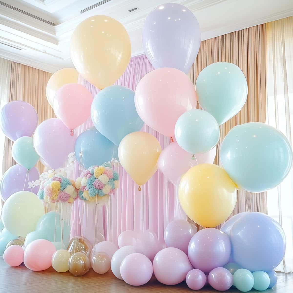 50 Pack Pastel Balloons 24 inch Multicolor Macaron Balloon for Valentine's Day Girls Birthday Baby Shower Easter Party Decoration