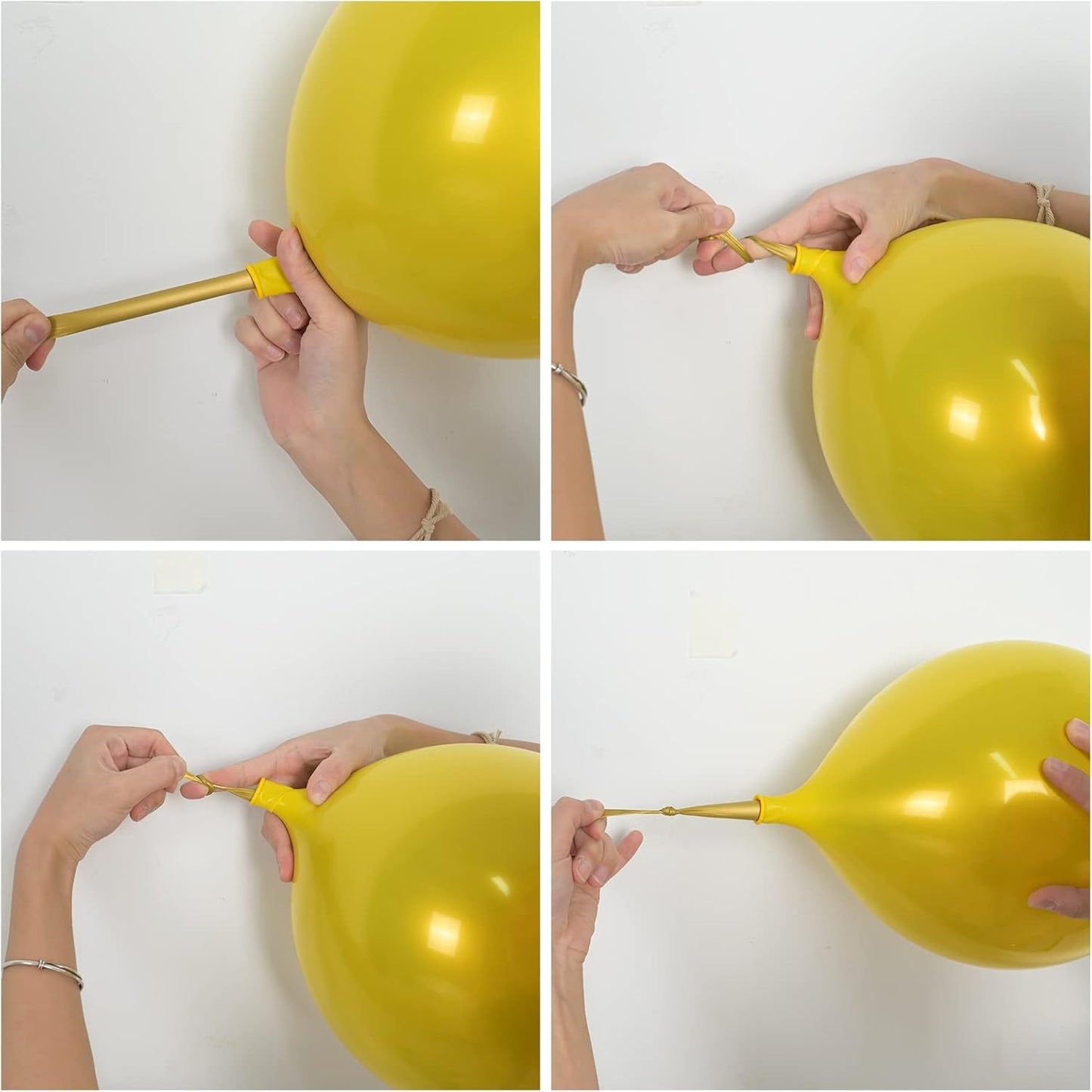 Chrome Yellow Balloons 12 Inch, Double-Layered Metallic Yellow Balloons, Shiny Thick Chrome Metallic Latex Helium Balloon for Birthday Wedding Graduation Party Decoration Supplies