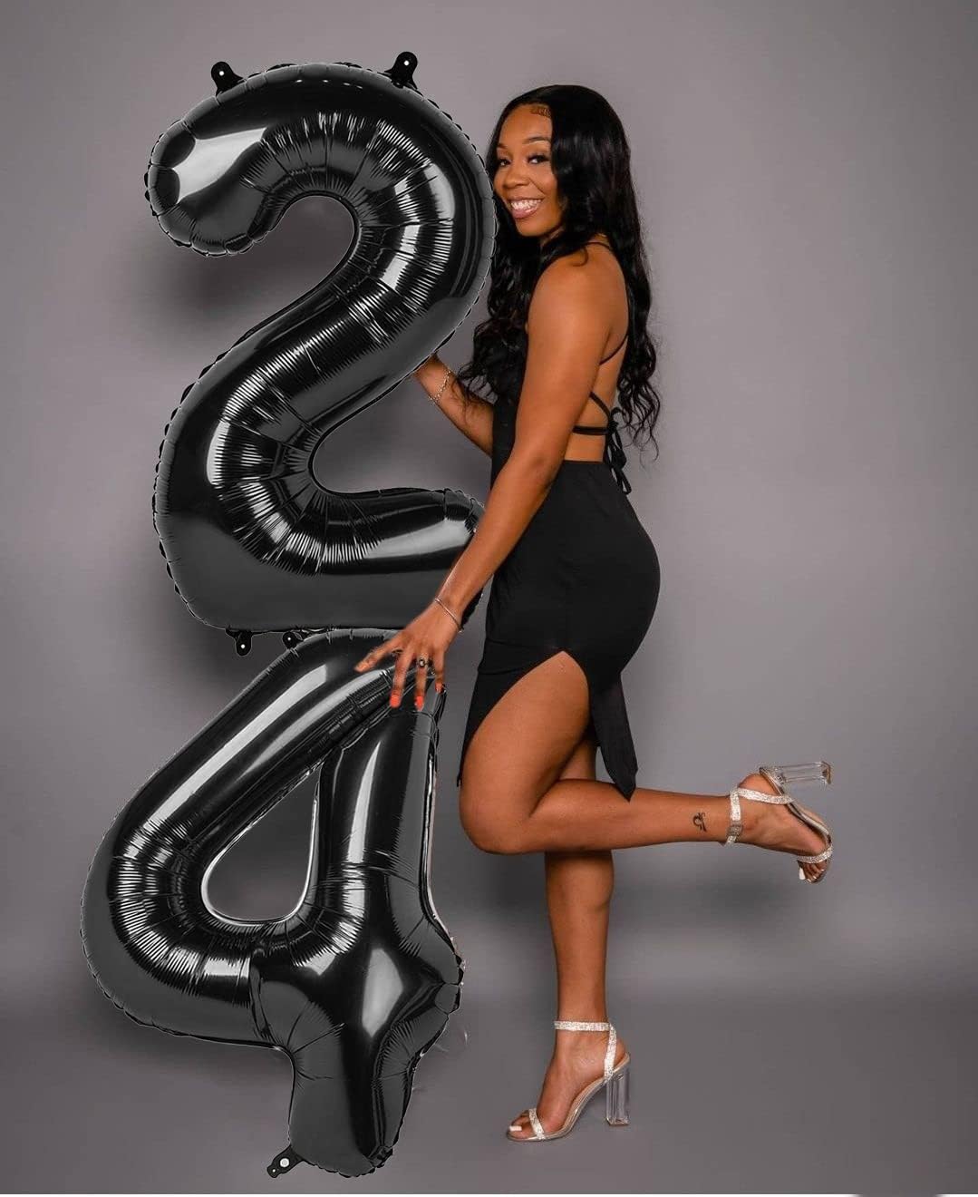 40 Inch Black Number Balloon 0-9(Zero-Nine), Big Size Happy Birthday Balloon, Foil Helium Big Number Balloon for Birthday Celebration Decorations Graduations Anniversary Photo Shoot