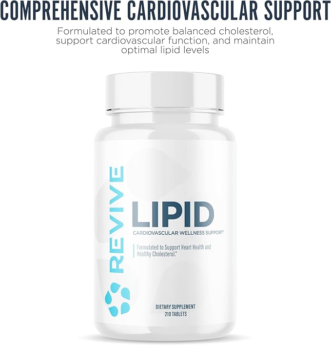 Revive MD Lipid Support Formula - Supplement Helps Maintain Healthy Cholesterol Levels, Endothelial Health & Triglyceride Levels - Beta Sitosterol, Citrus Bergamot & Pantethine
