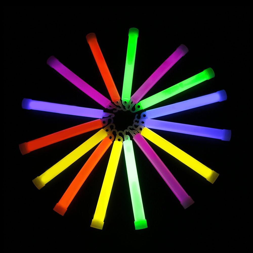novelinks 50 Pcs 6'' Premium Glow Sticks Bulk - Ultra Bright Large Glow Necklaces Light up Glow in The Dark , Emergency Glow Sticks, Long-lasting Lighting Waterproof(Green)