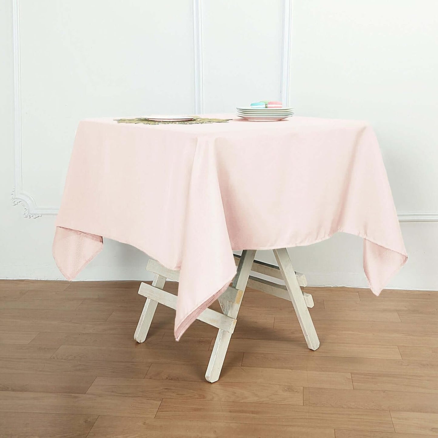 Efavormart 54x54 Blush Wholesale Linens Seamless Polyester Square Linen Tablecloth for Wedding Banquet Party Restaurant