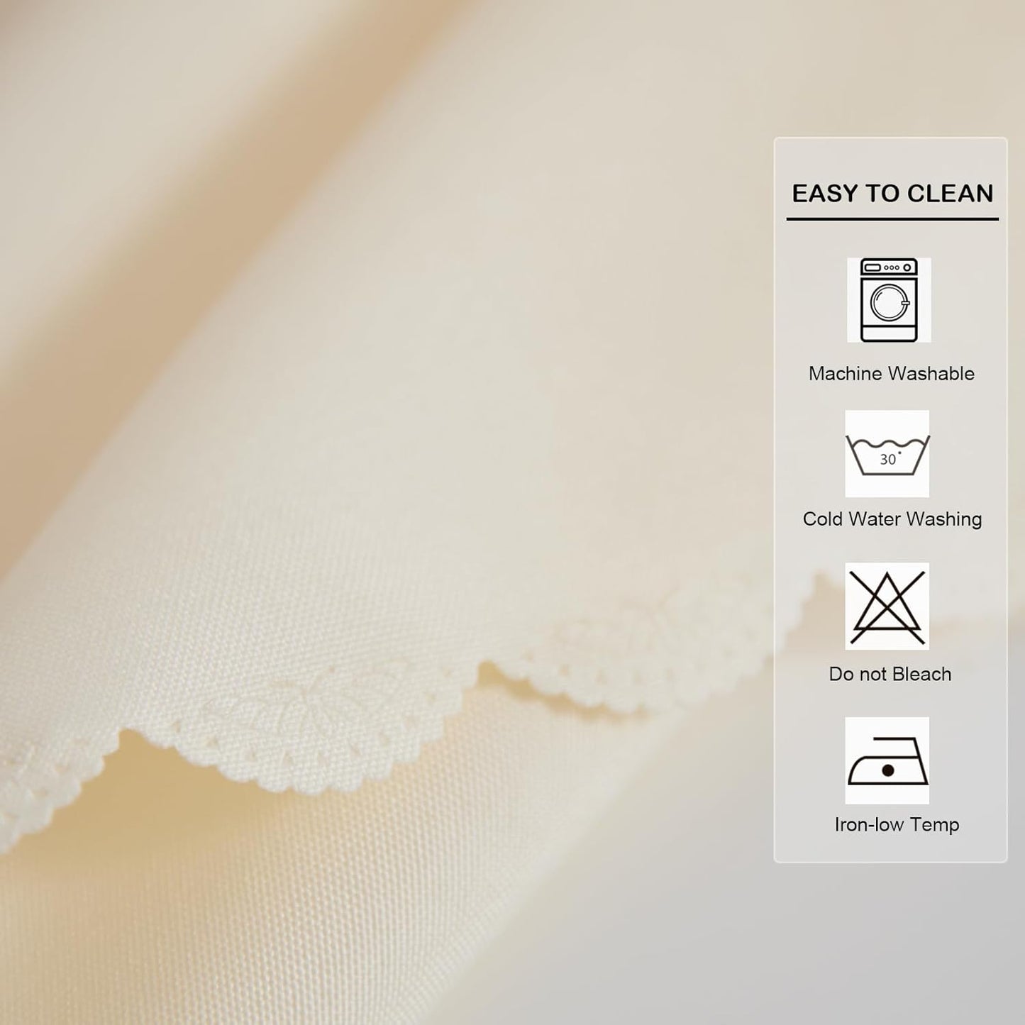 Small Round Beige Tablecloth 24 Inch Polyester Fabric Washable Table Cover Decorative Wrinkle Resistant Solid Color Table Cloth for Nightstand Party Wedding Camping