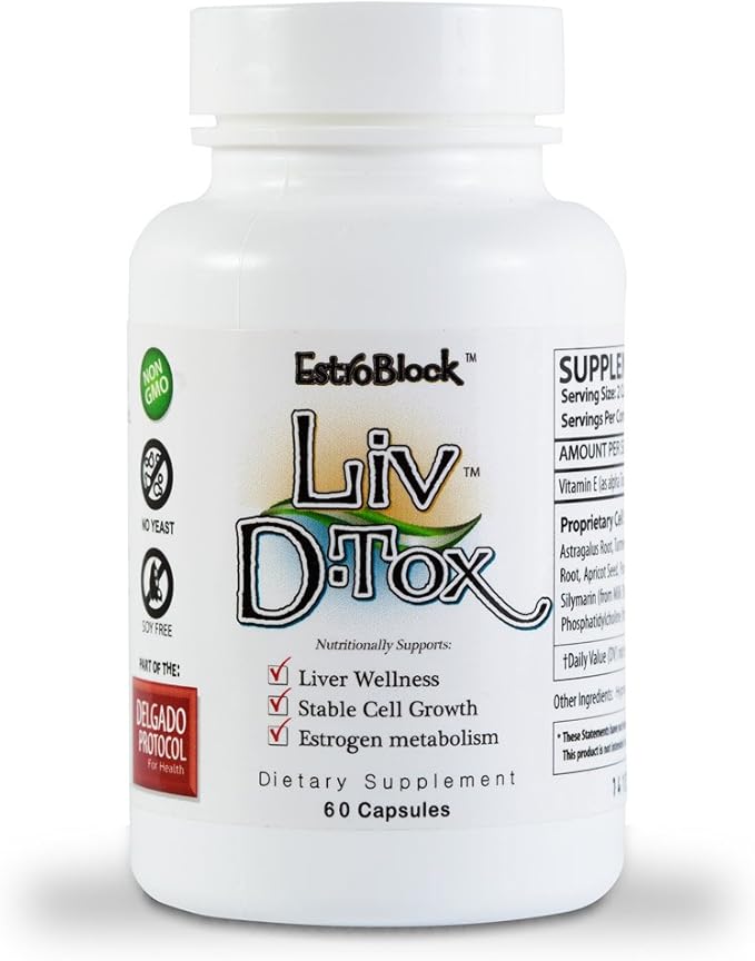Liv D-Tox - 3-Pack 180 Capsules Total - Liver Detox and Cleanse Support Health Supplement, with Turmeric Root Extract, Milk Thistle, Astragalus, Wasabi Root, and Asparagus (3)
