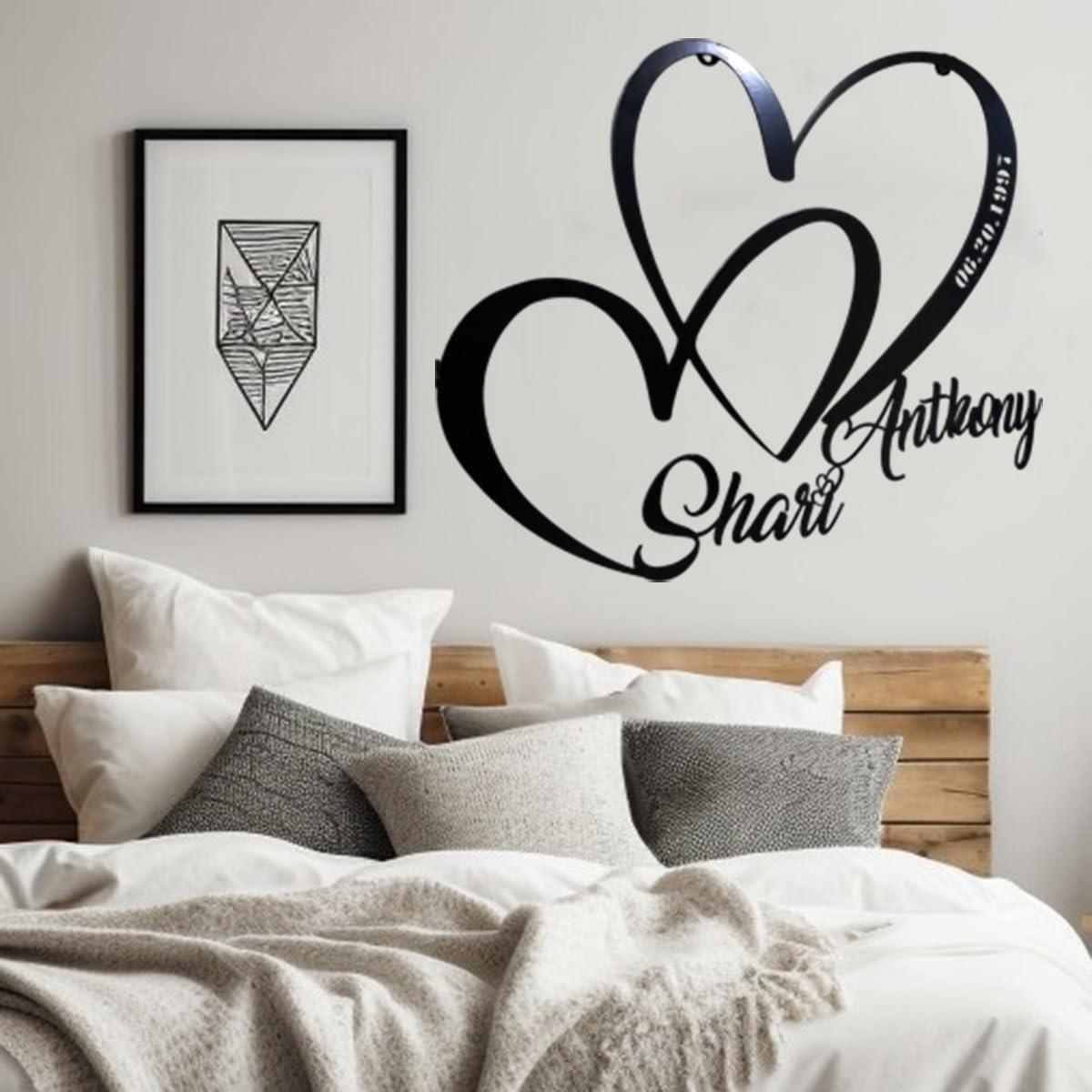 NAZENTI Personalized Metal Sign Heart Gift For Couple, Wedding Gift, Family Name Sign, Outdoor Name, Anniversary, Home Decor, Front Door