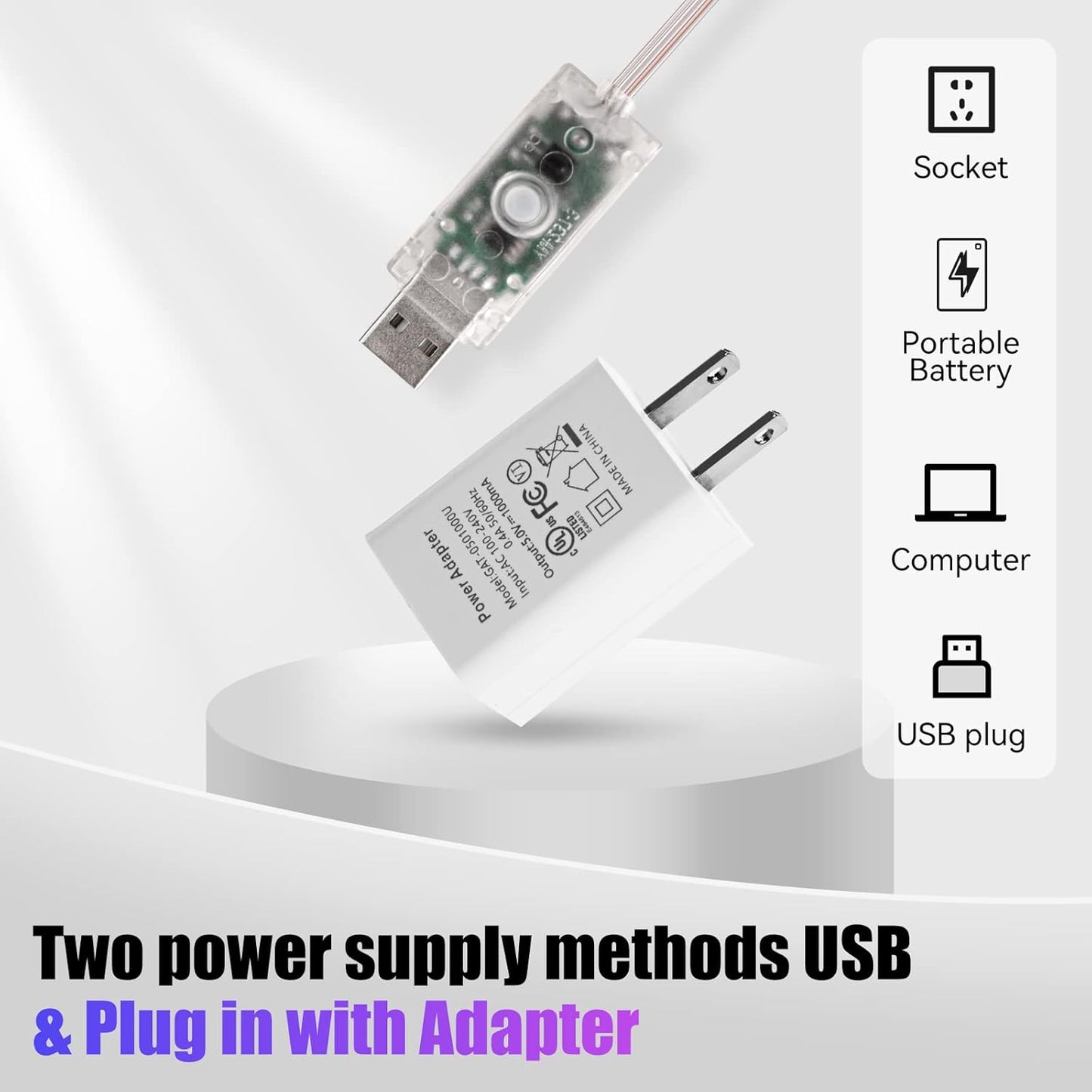 Dazzle Bright Window Curtain Fairy Lights, 300 LED RGB Color Changing Copper Fairy Lights with Remote, 4 Lighting Modes USB Powered Icicle Lights for Indoor Outdoor Wedding Party Xmas Decor