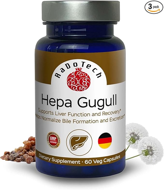 Hepa Gugull Liver Supplement for Much-Needed Liver Detox, Natural Liver Support Essential with Guggul Resin, Milk Thistle Powder and More, Promotes Overall Well-Being (60 Count (Pack of 3))