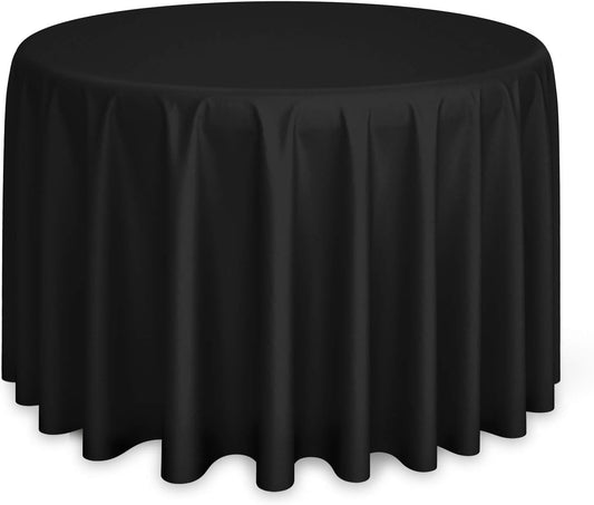 Lann's Linens - 10 Premium 108" Round Tablecloths for Wedding/Banquet/Restaurant - Polyester Fabric Table Cloths - Black